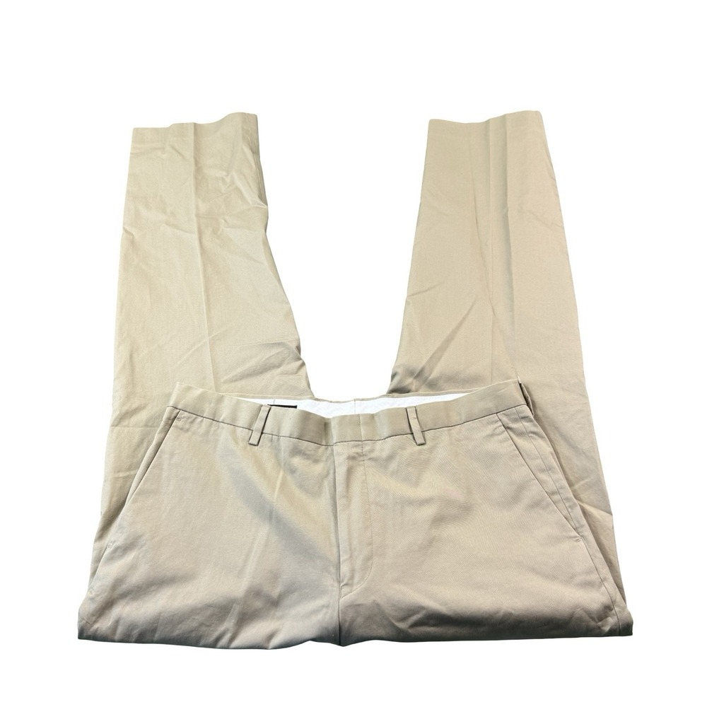 J.Crew Tan Larusmiani Cotton Ludlow Classic Flat Front Trouser Pants 34x33